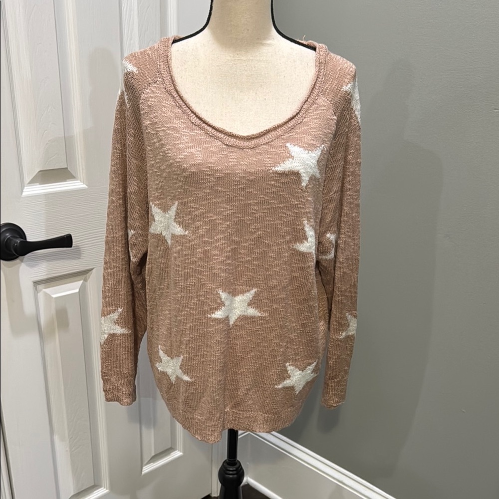 JODIFL Star Patterned Sweatshirt - Tan and White